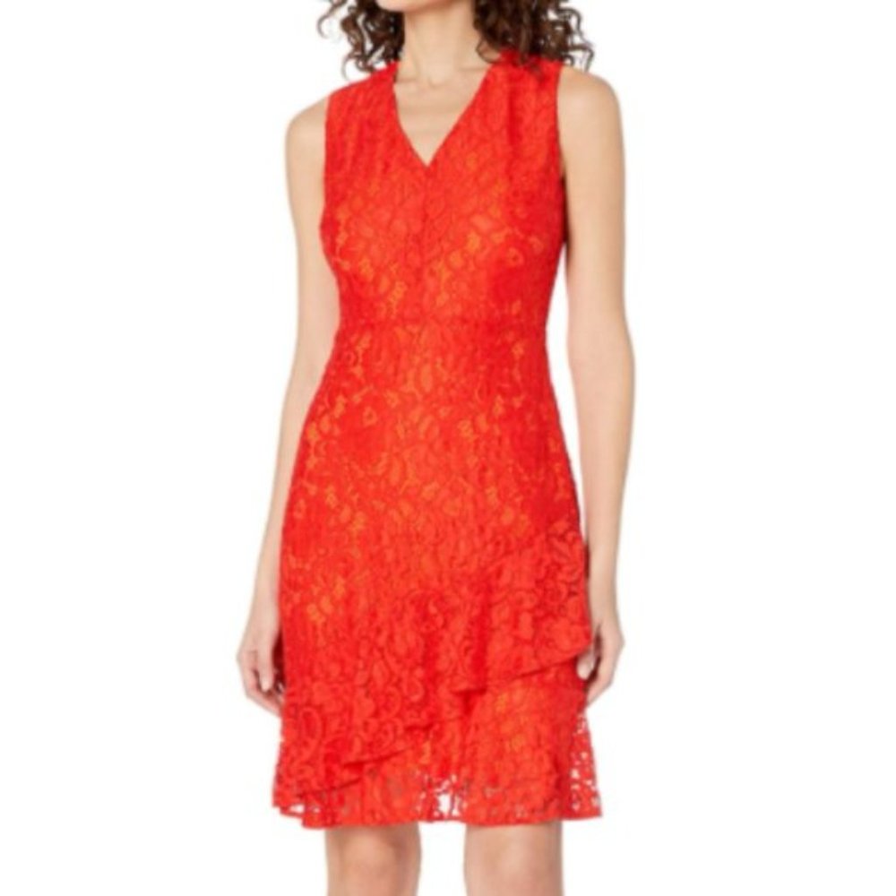 NWT Sam Edelman Full Lace Ruffle Flounce Dress - Picture 5 of 6
